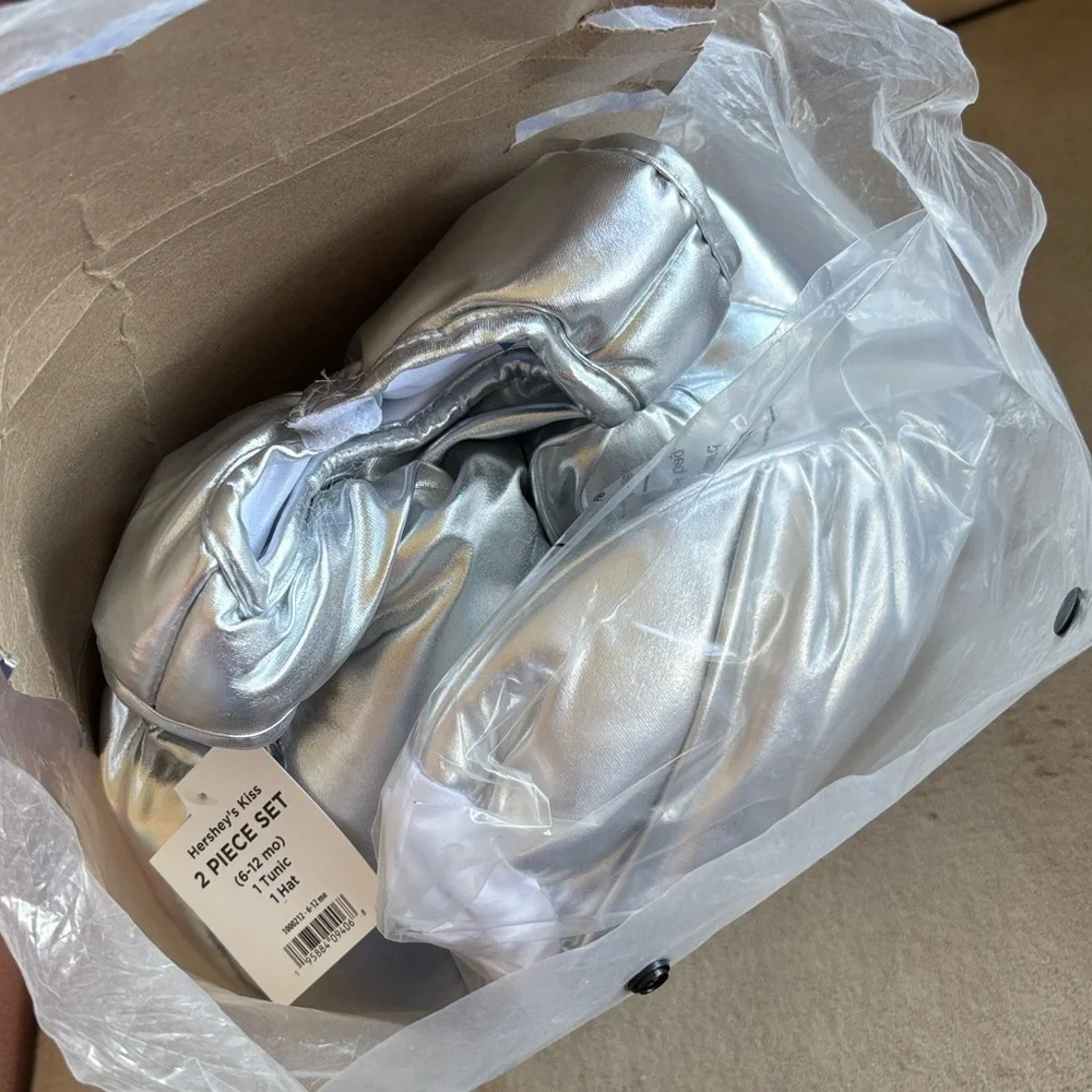 Brand New Hershey Kiss Infant Baby Halloween Costume Metallic Silver Chocolate